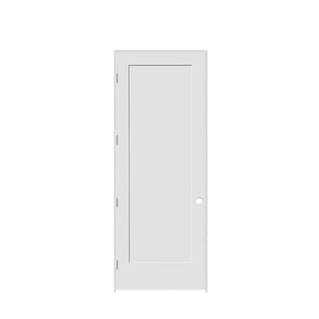 Codel Doors 26" x 96" x 1-3/8" Primed 1-Panel Interior Shaker 7-1/4" RH Prehung Door with Satin Nickel Hinges 2280pri8401RH15714